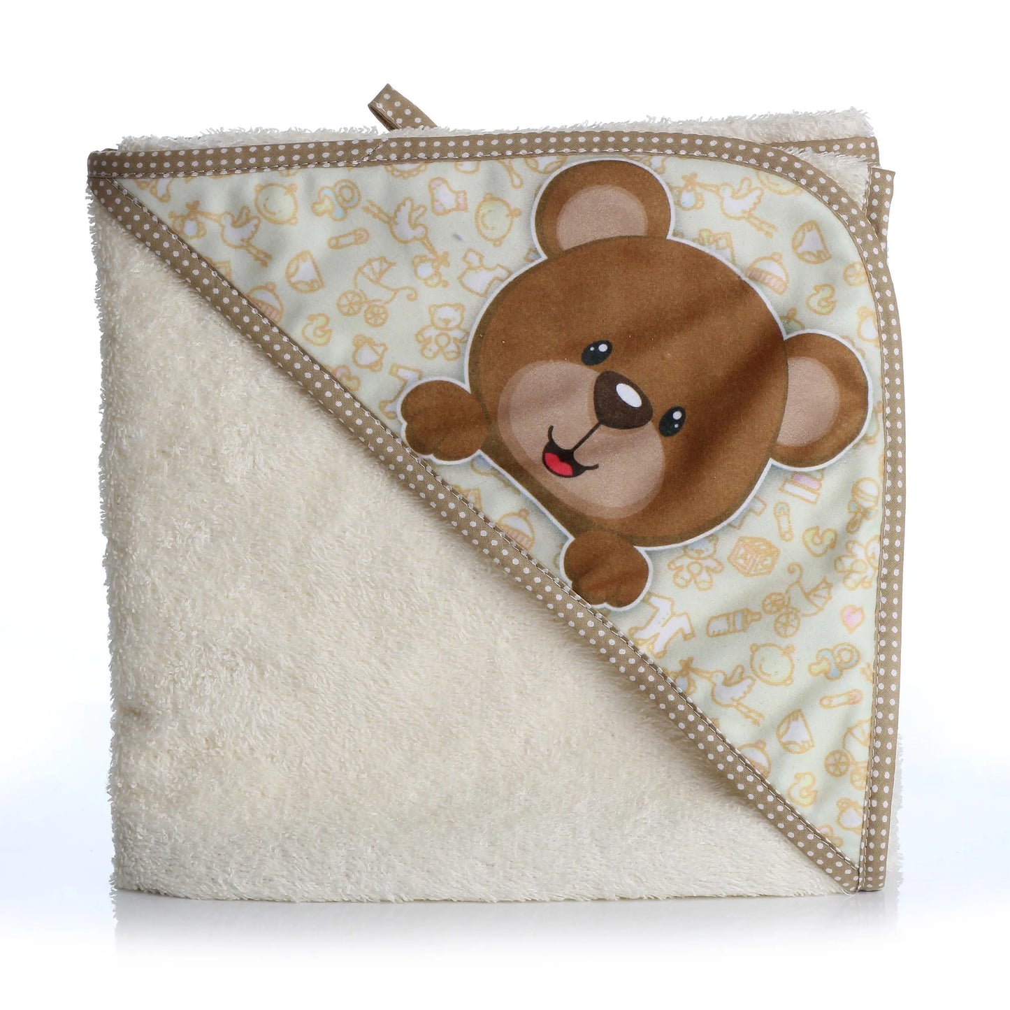 Бебешка хавлиена кърпа с качулка - МЕЧО - Подари СИ