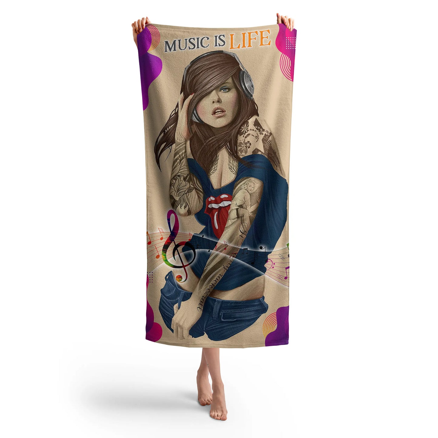 Плажна хавлия MUSIC IS LIFE 4197 - Подари СИ