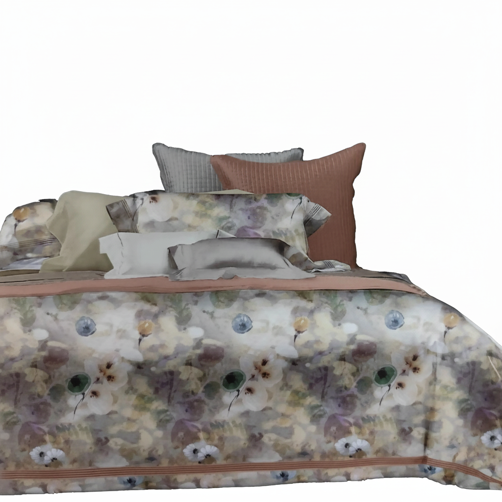 Спален комплект памучен сатен ДАНАЯ ЦВЕТЯ