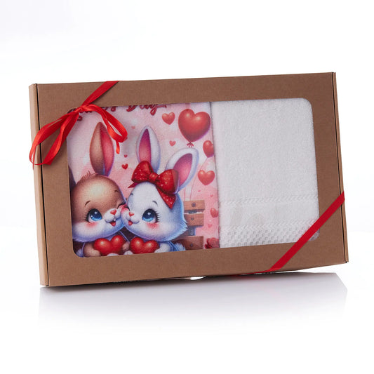 Комплект 2 броя кухненски кърпи ВЛЮБЕНИ ЗАЙЧЕТА