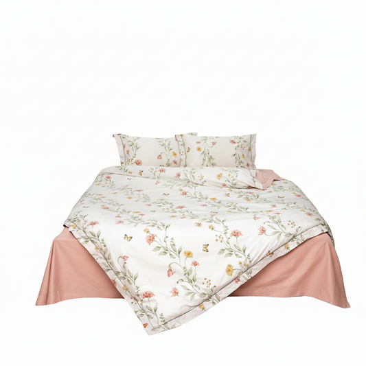 Спален комплект памучен сатен ЦВЕТИ